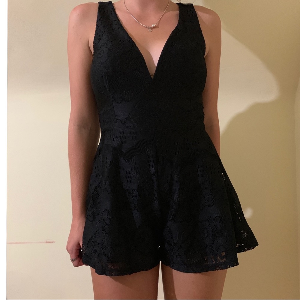 Black lace romper